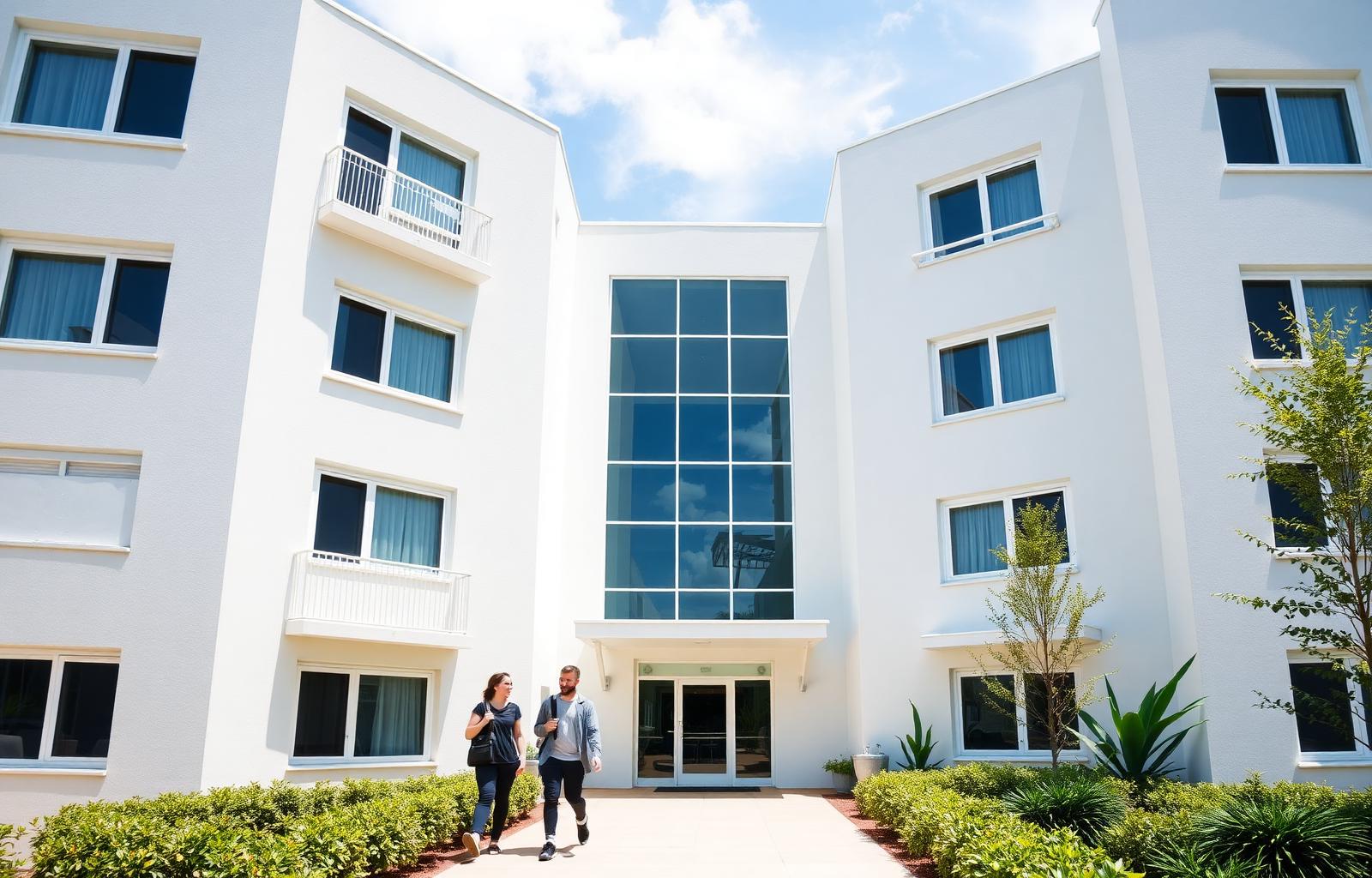 Modern hostel building